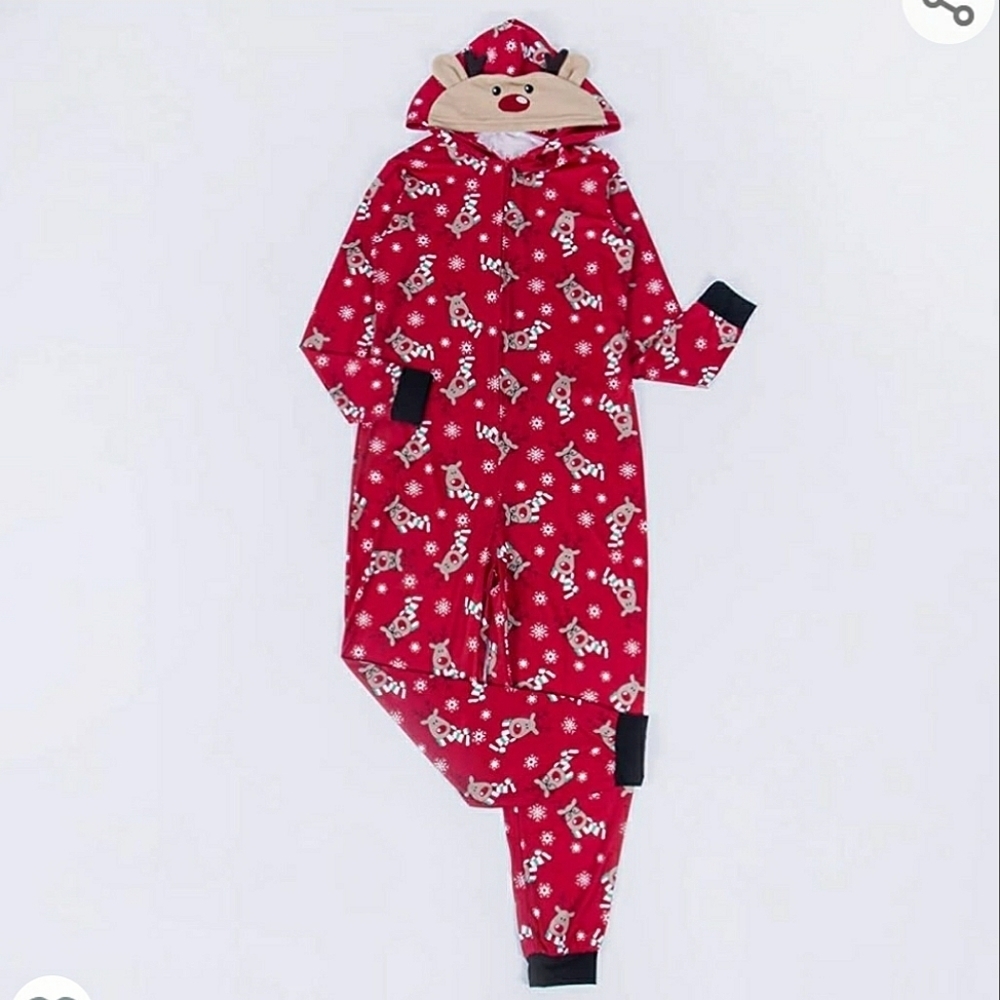 Rudolph the Red Nosed Reindeer Hoodie Jumpsuit in Red Size L